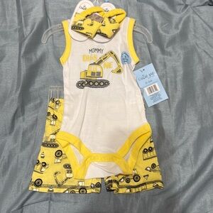 Construction infant outfit